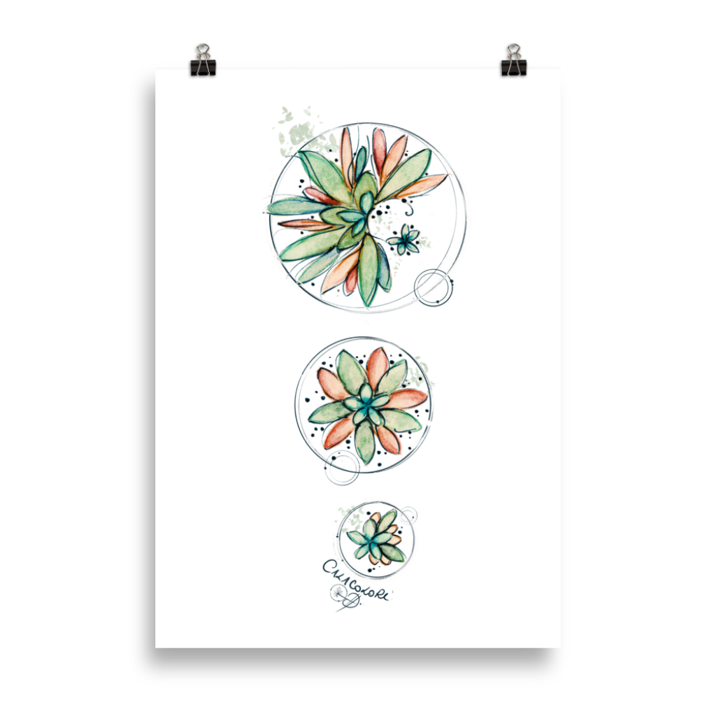 Trio Fleurs Vertes - Poster