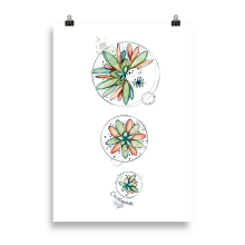 Trio Fleurs Vertes - Poster