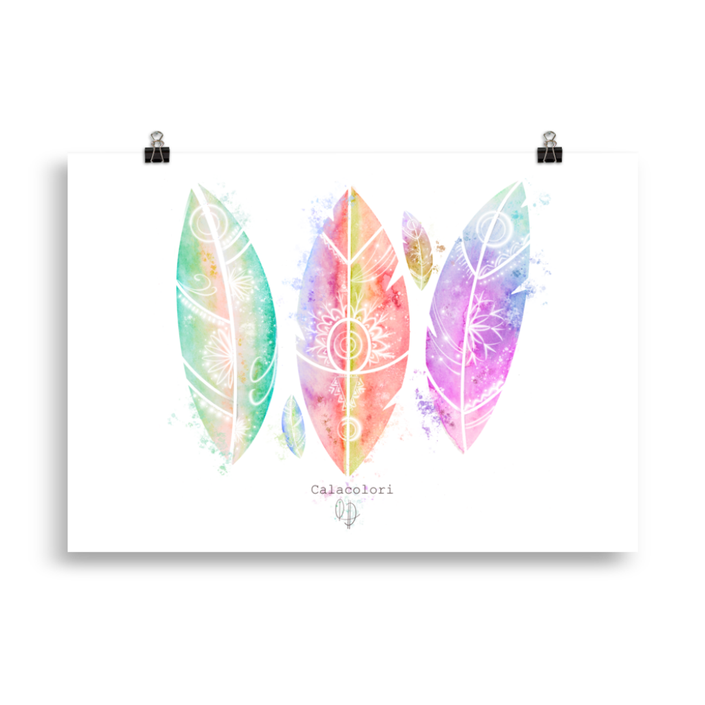 Plumes irisées - Poster
