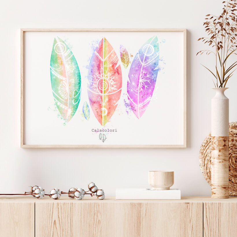 plumes irisées - poster