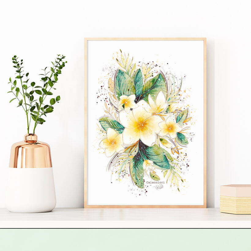 fleur de frangipanier - poster
