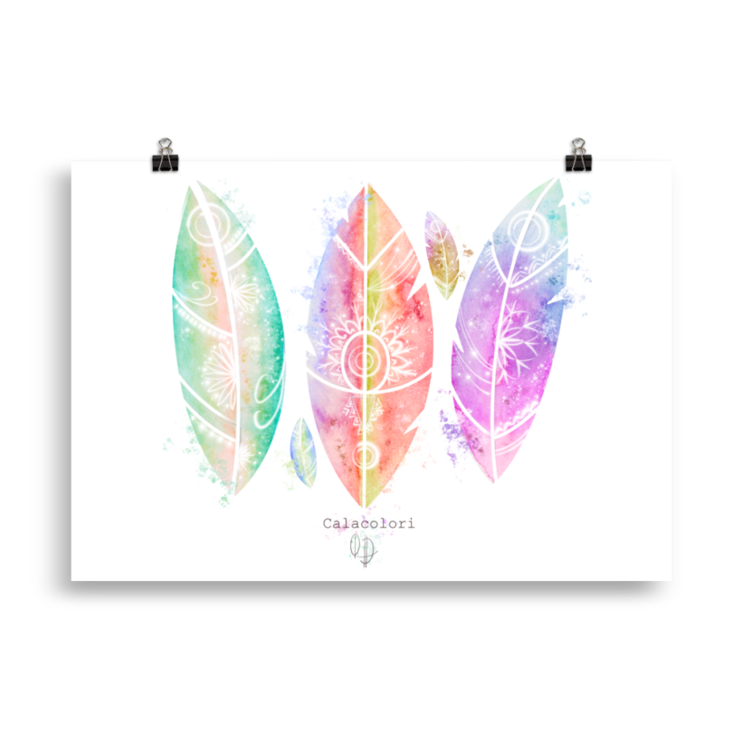 Plumes irisées - Poster