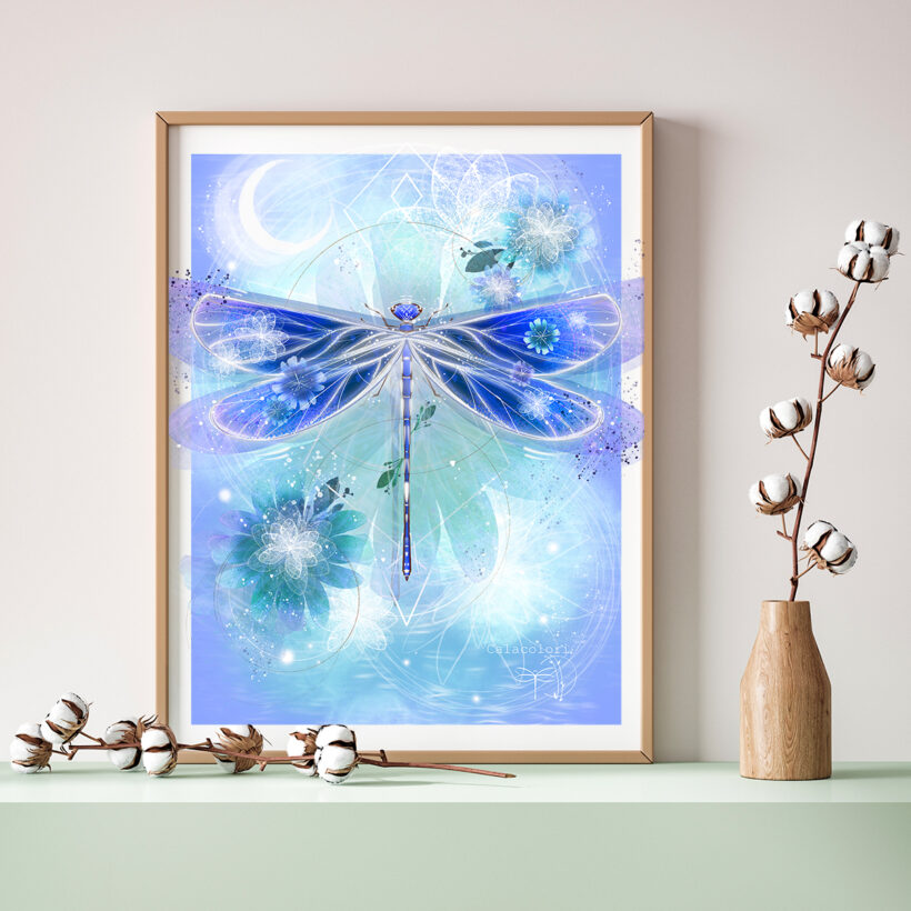 Libellule bleue - Poster