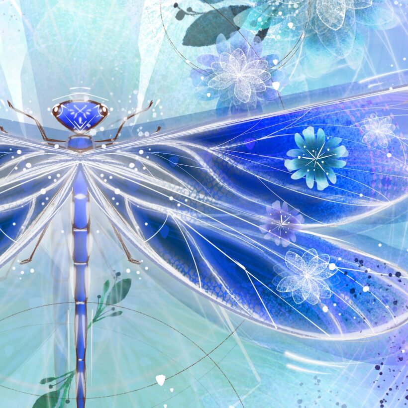 Libellule bleue - Poster - Zoom