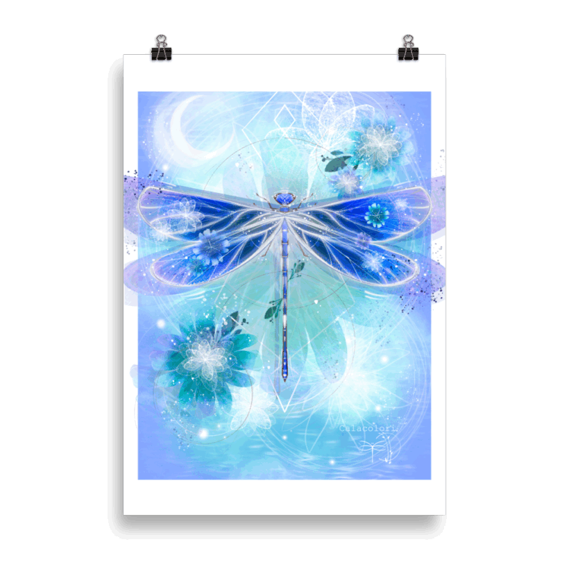 Libellule bleue - Poster